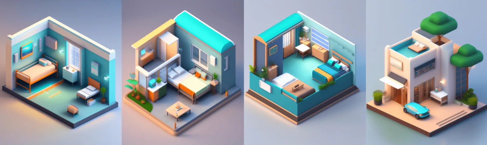 Реалистичный 3D рендер в Low Poly стиле