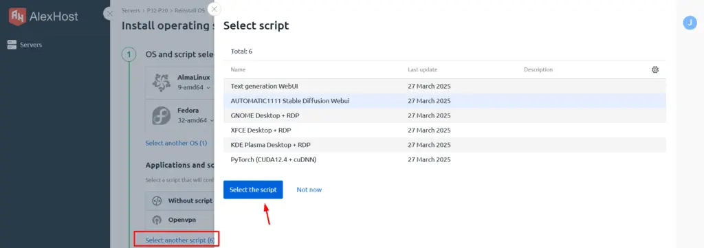 Alexhost выбрать LLM для установки на GPU сервер.